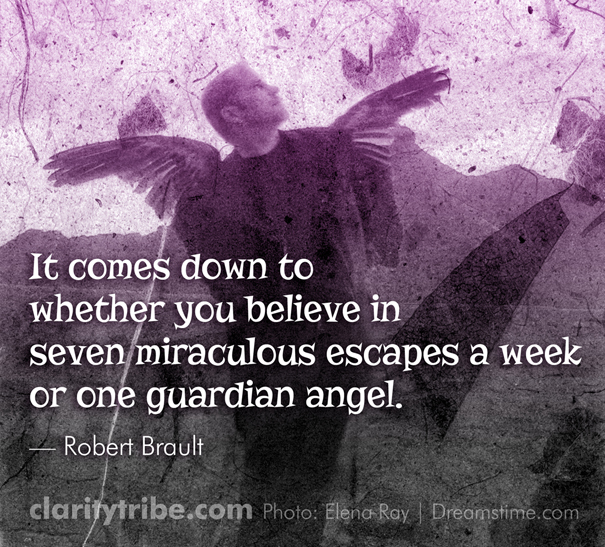 It comes down to whether you believe in seven miraculous escapes a week or one guardian angel.