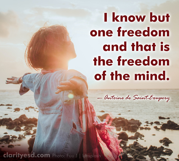 I know but one freedom and that is the freedom of the mind.